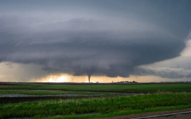 The famous Bowdle, SD supercell producing one of it's prettiest tornadoes on May 22, 2010