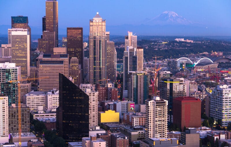 Downtown Seattle from the space needle.