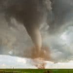 Beautiful tornado tears across a Texas landscape near Vernon, TX on April 23, 2021