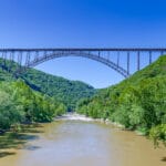 Famous bridge over the New River in Fayetteville, West Virginia