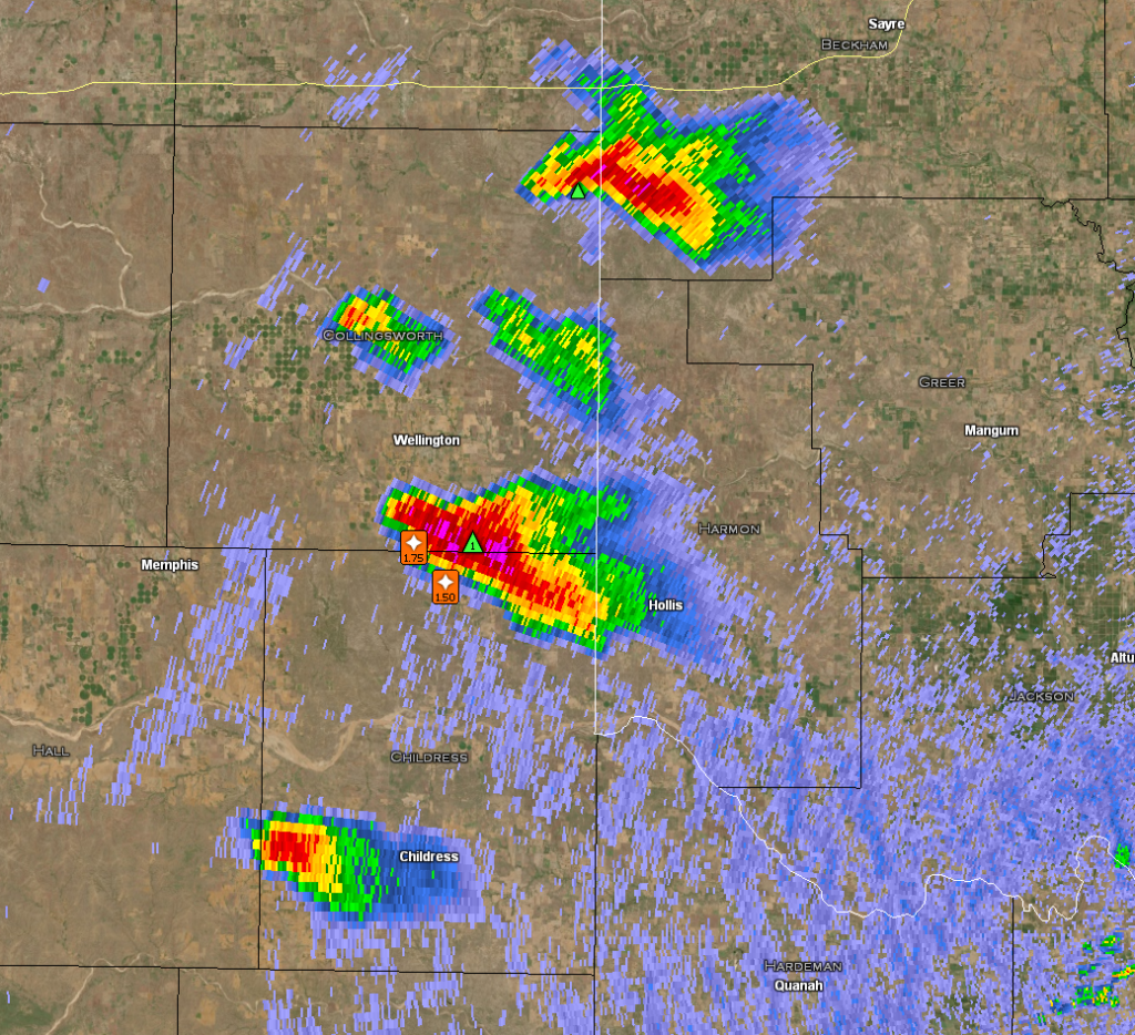 Frederick (KFDR) Radar at 2146 UTC/4:46 PM CDT May 23, 2024