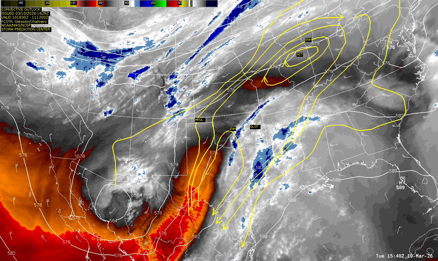 18Z/1pm CDT March 10, 2026 - Water Vapor Loop