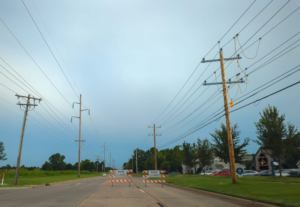 Southwest 36th closed due to power lines