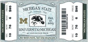 2015 Michigan vs Michigan State game with the infamous botched punt on the final play
